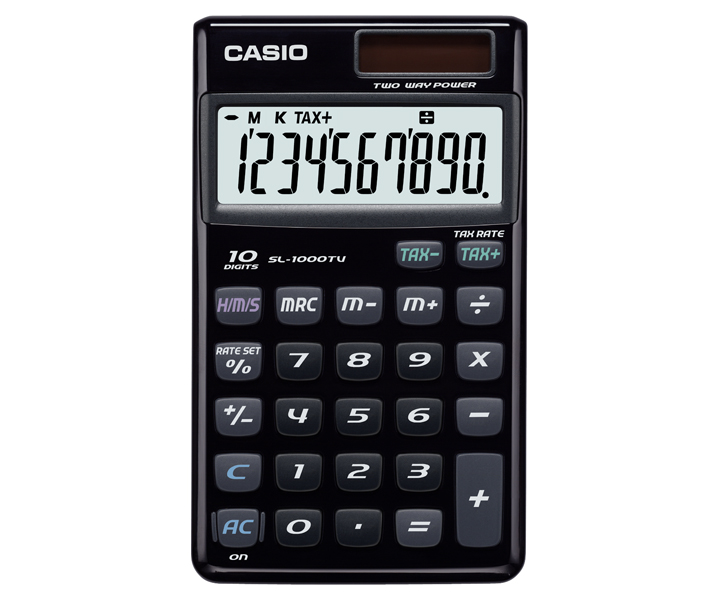 Casio SL-1000TW-BK 計算機, 10位, 黑色