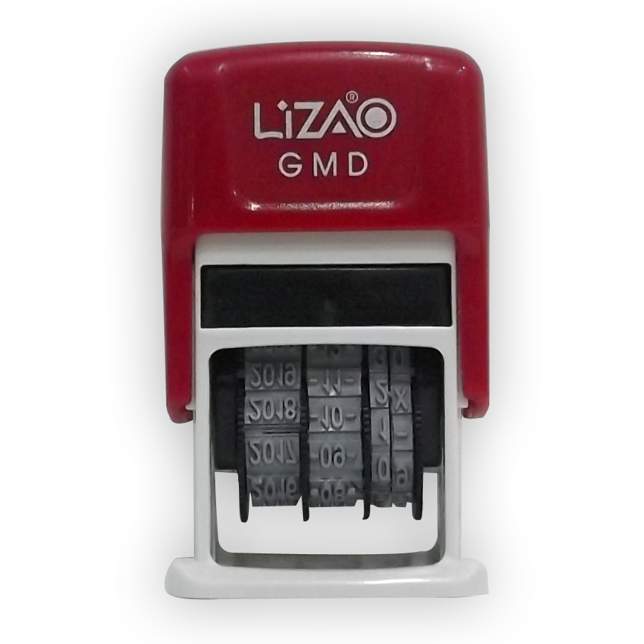 Lizao數字日期觔斗印,藍色,字高3.5mm