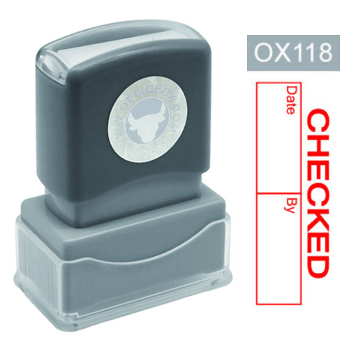 OfficeOx OX118 原子印章 - CHECKED Date By