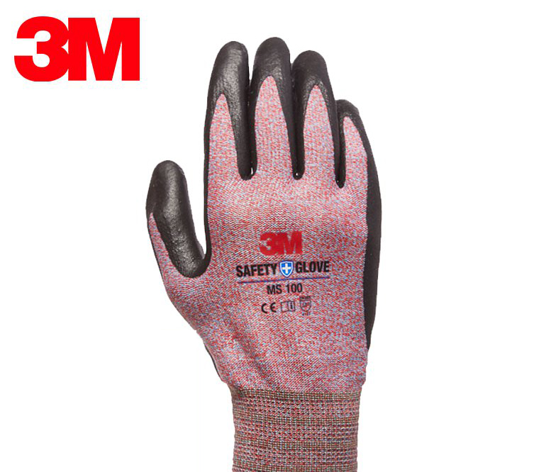 3M MS100 耐用型多用途安全手套 - 大/中碼, 紅色