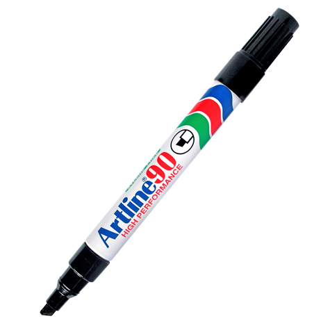Artline 90 EK-90 箱頭筆 - 方頭, 2-5mm, 黑色