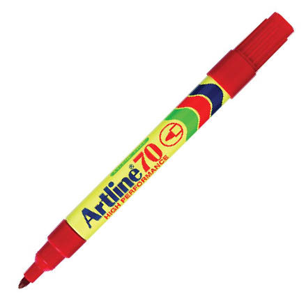 Artline 70 EK-70 箱頭筆 - 尖頭, 1.5mm, 紅色