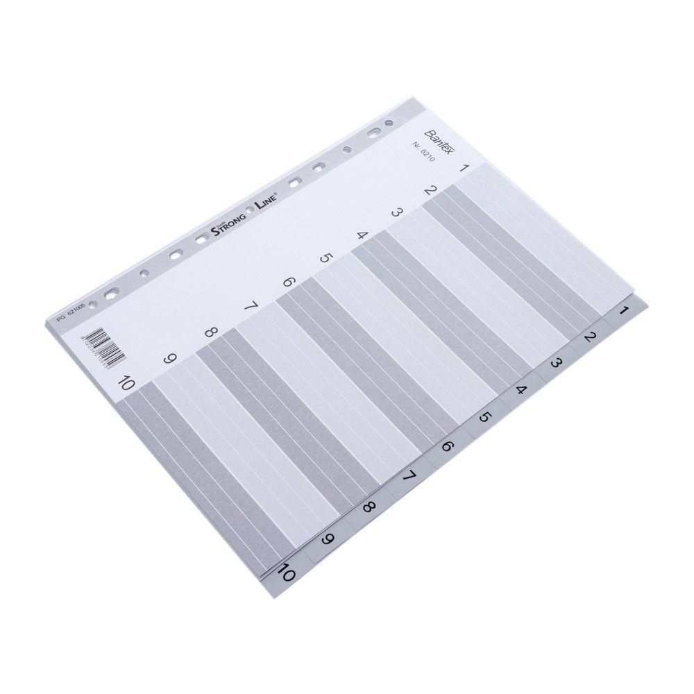 Bantex 6210 A4 index 索引分隔頁 1-10 灰色 膠質