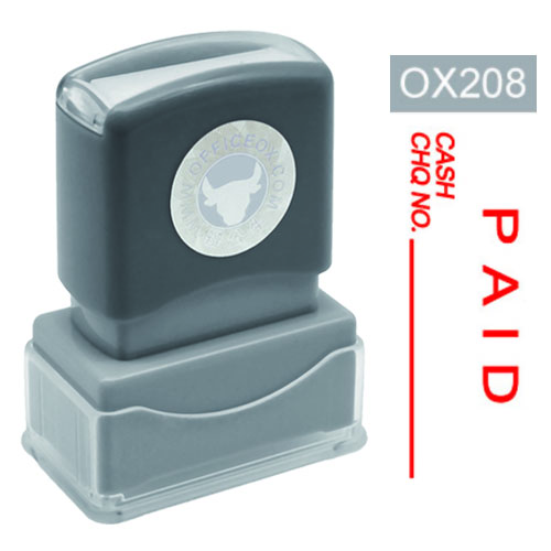 OfficeOx OX208 原子印章 - PAID CASH CHQ NO.