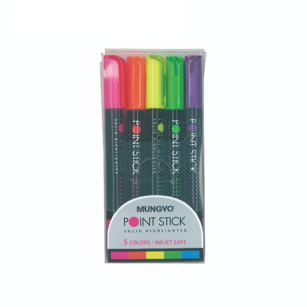 [清貨特價]MUNGYO POINT STICK 蠟性螢光筆,5COLORS(PINK1,ORANGE1,YELLOW1,GREEN1,BLUE1)