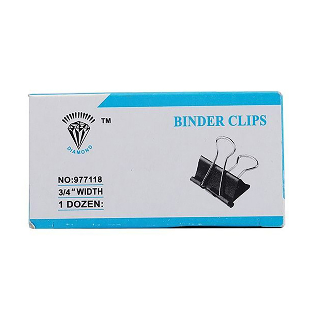 [清貨特價]DIAMOND BINDER CLIPS 977118 長尾夾,0.75吋,黑色,一盒裝(12個)