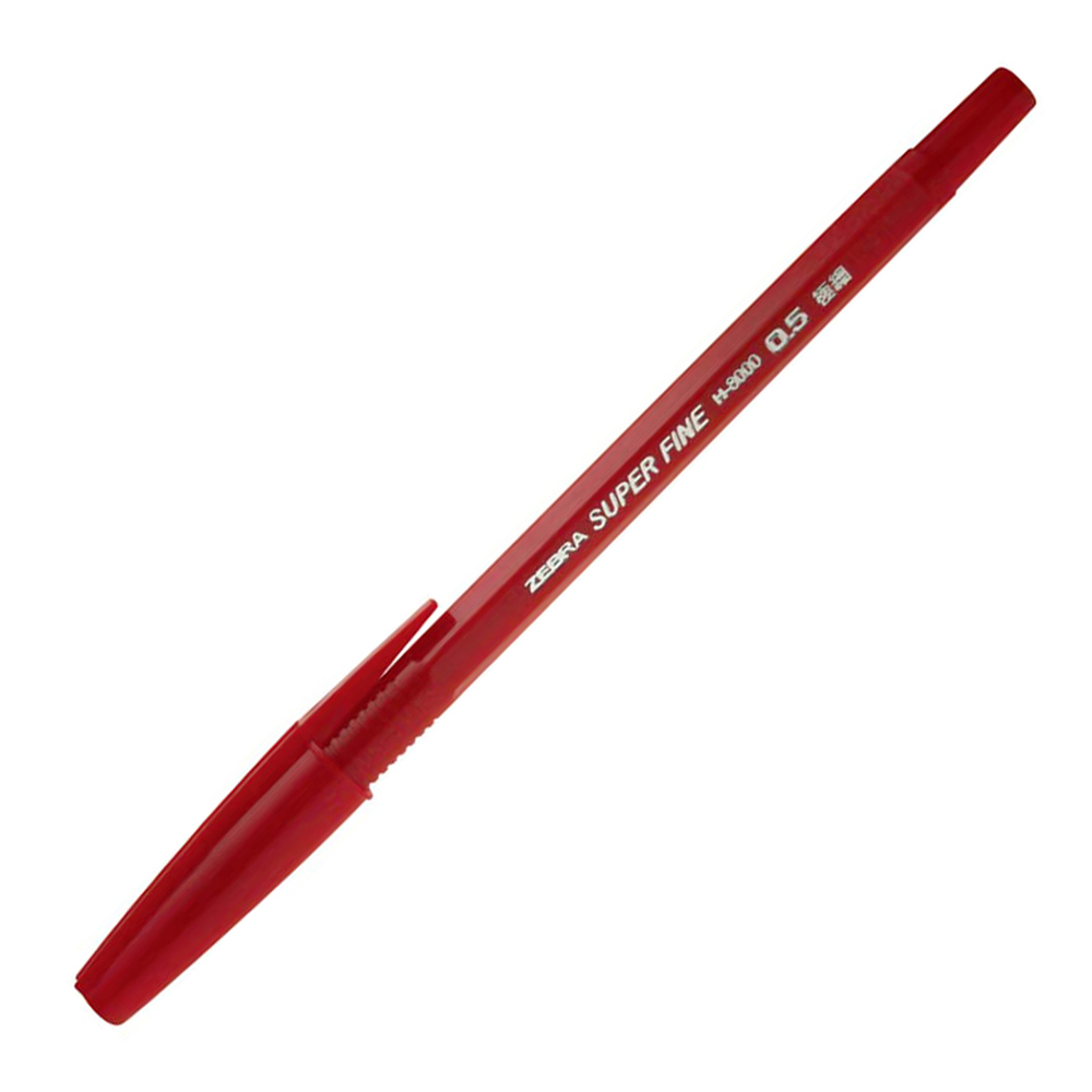 [清貨特價] ZEBRA H-8000 原子筆,SUPER FINE,0.5mm,紅色