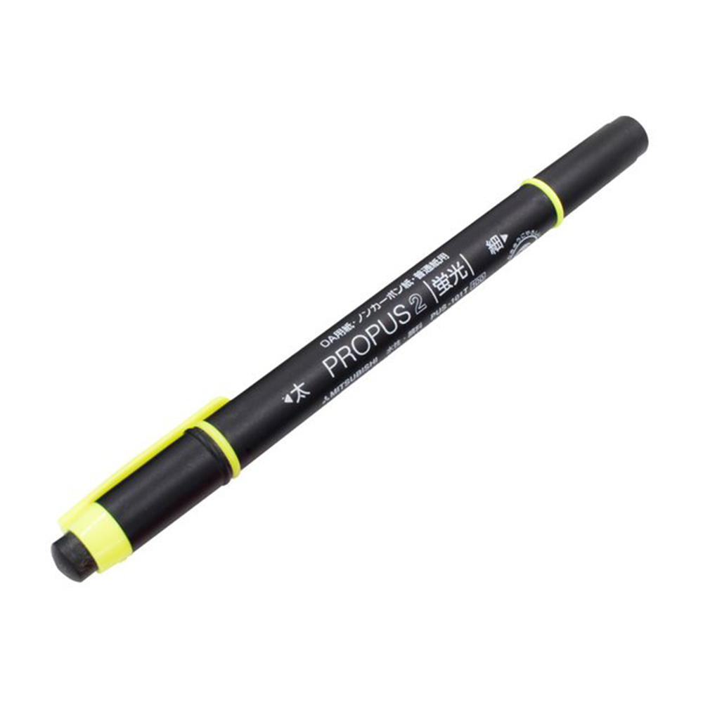 [清貨特價] 三菱 UNI PUS-101T(N)  粗幼兩頭 螢光筆，黃色