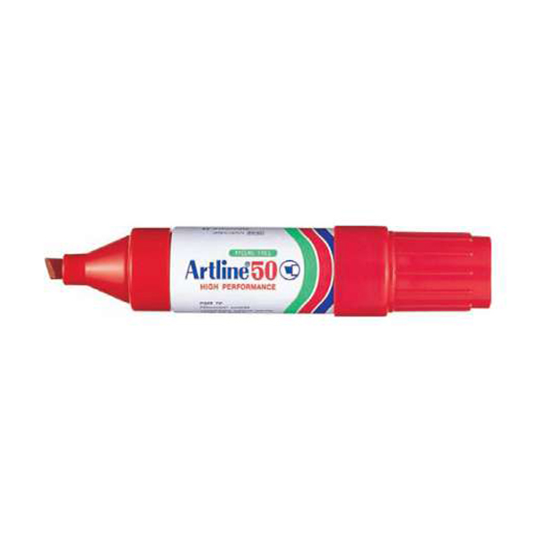 Artline 50 EK-50 箱頭筆 - 方頭, 3-6mm, 紅色
