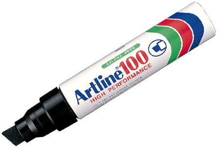 Artline 100 EK-100 箱頭筆 - 方頭, 7.5-12mm, 黑色