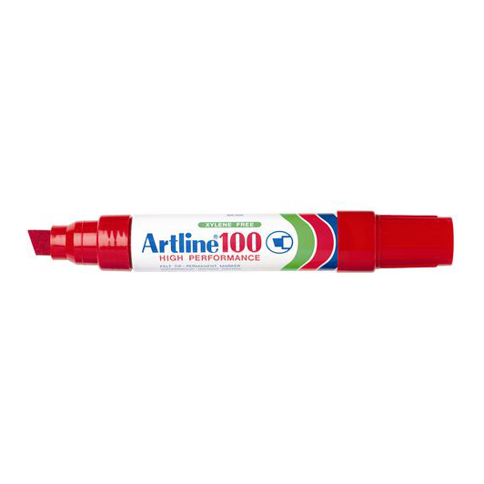 Artline 100 EK-100 箱頭筆 - 方頭, 7.5-12mm, 紅色